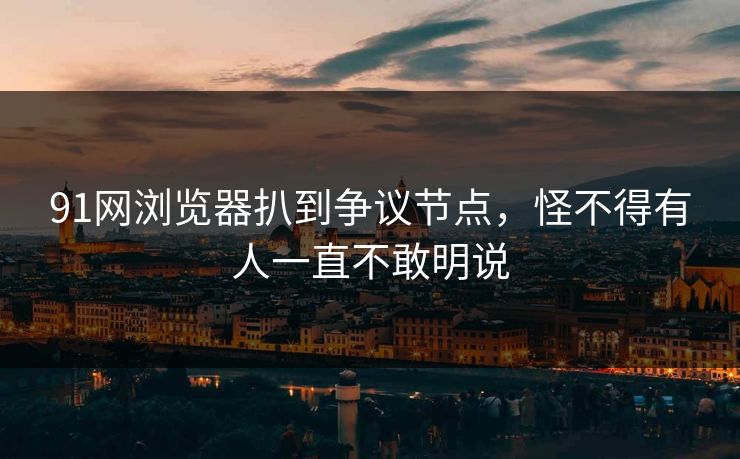 91网浏览器扒到争议节点，怪不得有人一直不敢明说