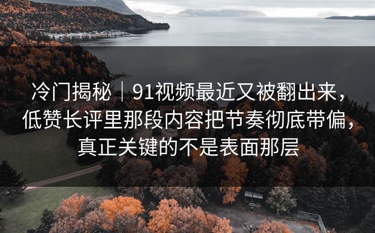 冷门揭秘｜91视频最近又被翻出来，低赞长评里那段内容把节奏彻底带偏，真正关键的不是表面那层