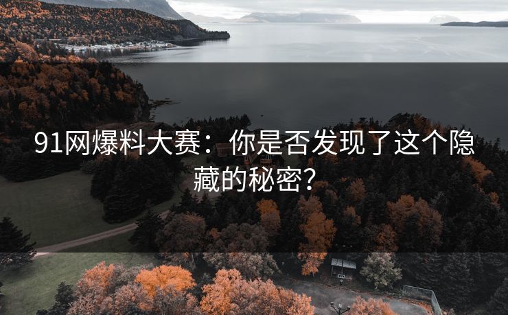 91网爆料大赛：你是否发现了这个隐藏的秘密？